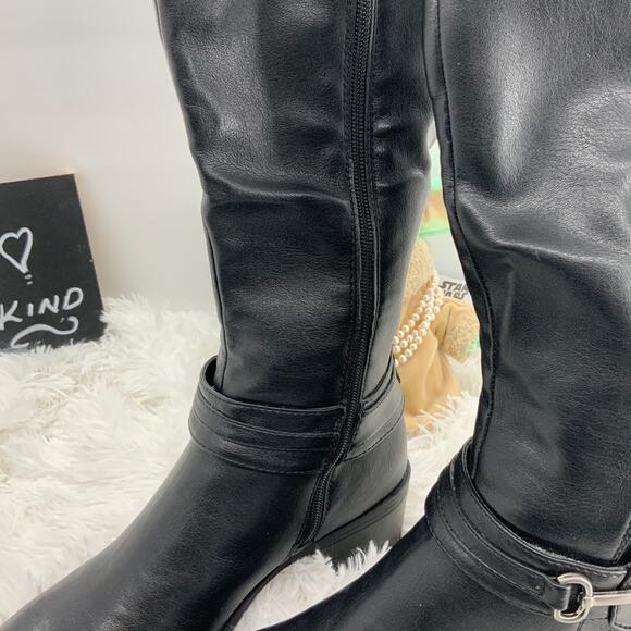 Sole Sensability Black Faux Leather Riding Boots 9 - Picture 6 of 12
